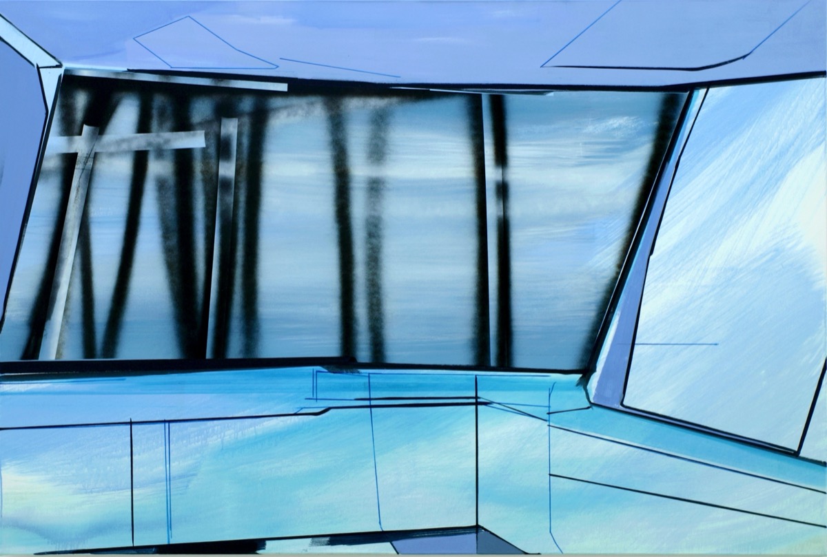 Frost, 130 cm x 170 cm, Acryl, Papier, Öl auf Leinwand, 2014