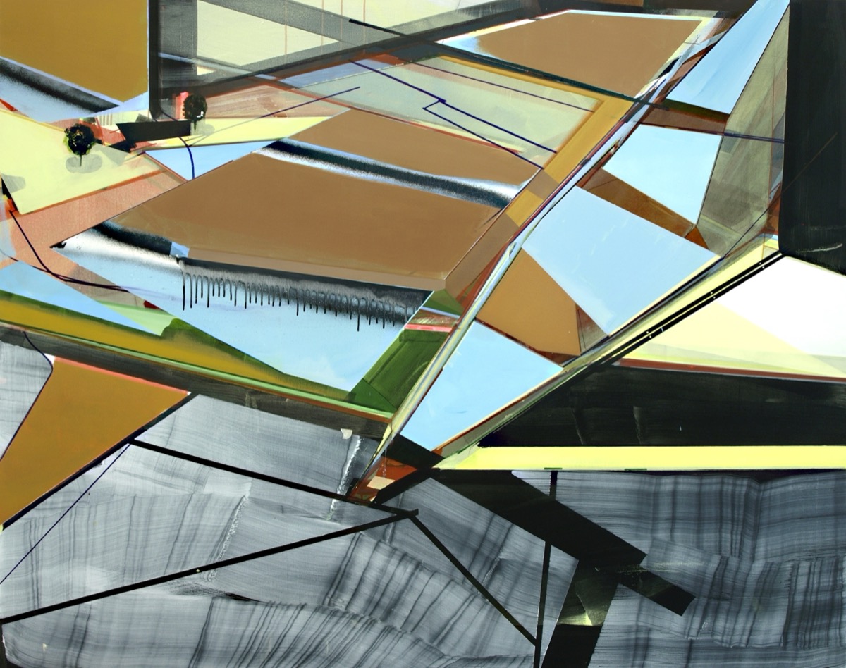 Lowlands (cardboard), Acryl, Lack, Öl auf Leinwand,140 cm x 185 cm, 2011