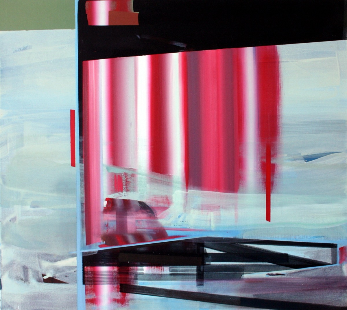 Ebene, 130 cm x 170 cm, Acryl, Lack und Papier auf Leinwand, 2012